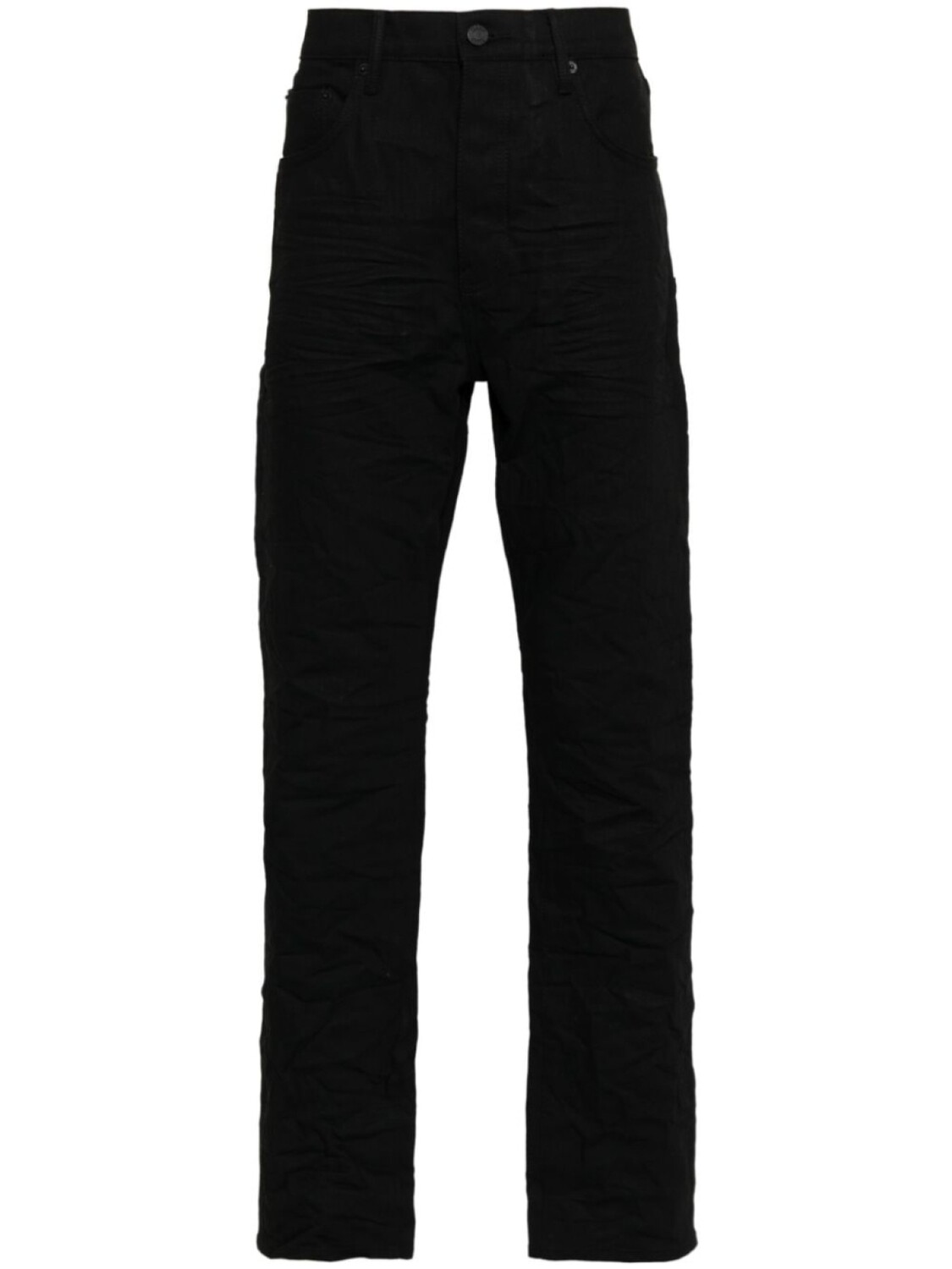 

Прямые джинсы P005 средней посадки Purple Brand, черный