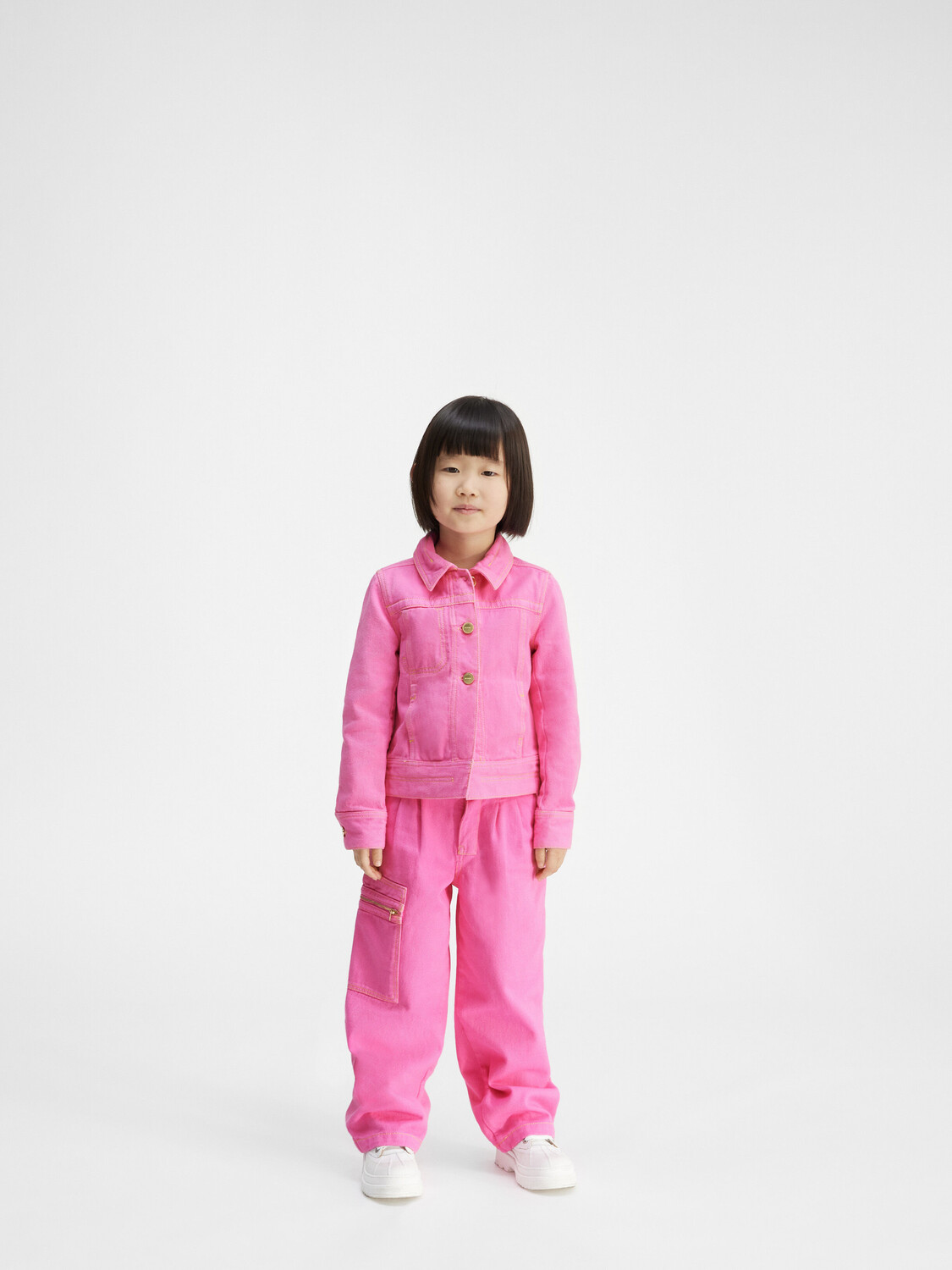 

Джинсы для спецодежды JACQUEMUS The wide de-Nîmes kids' denim pants, розовый