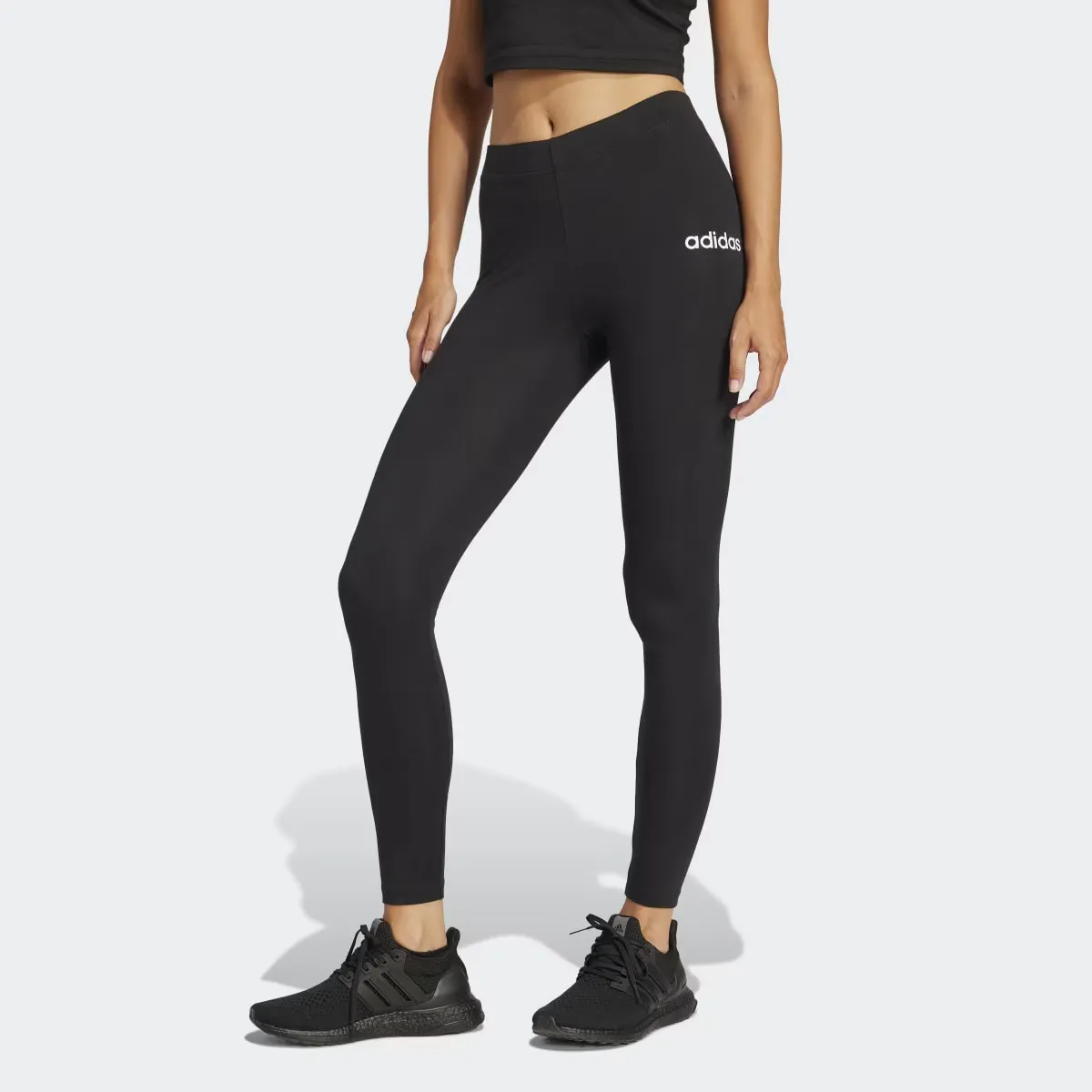 

Essentials Линейные хлопковые женские леггинсы Adidas, чёрный