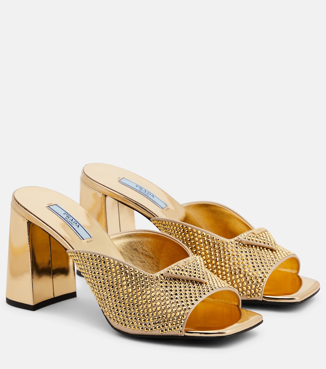 Мюли, украшенные кристаллами Prada, Platino