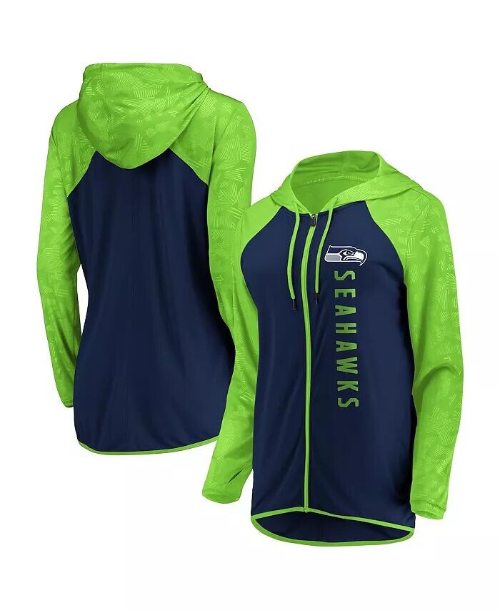 

Женская темно-синяя толстовка с капюшоном на молнии с логотипом Seattle Seahawks Forever Fan Fanatics