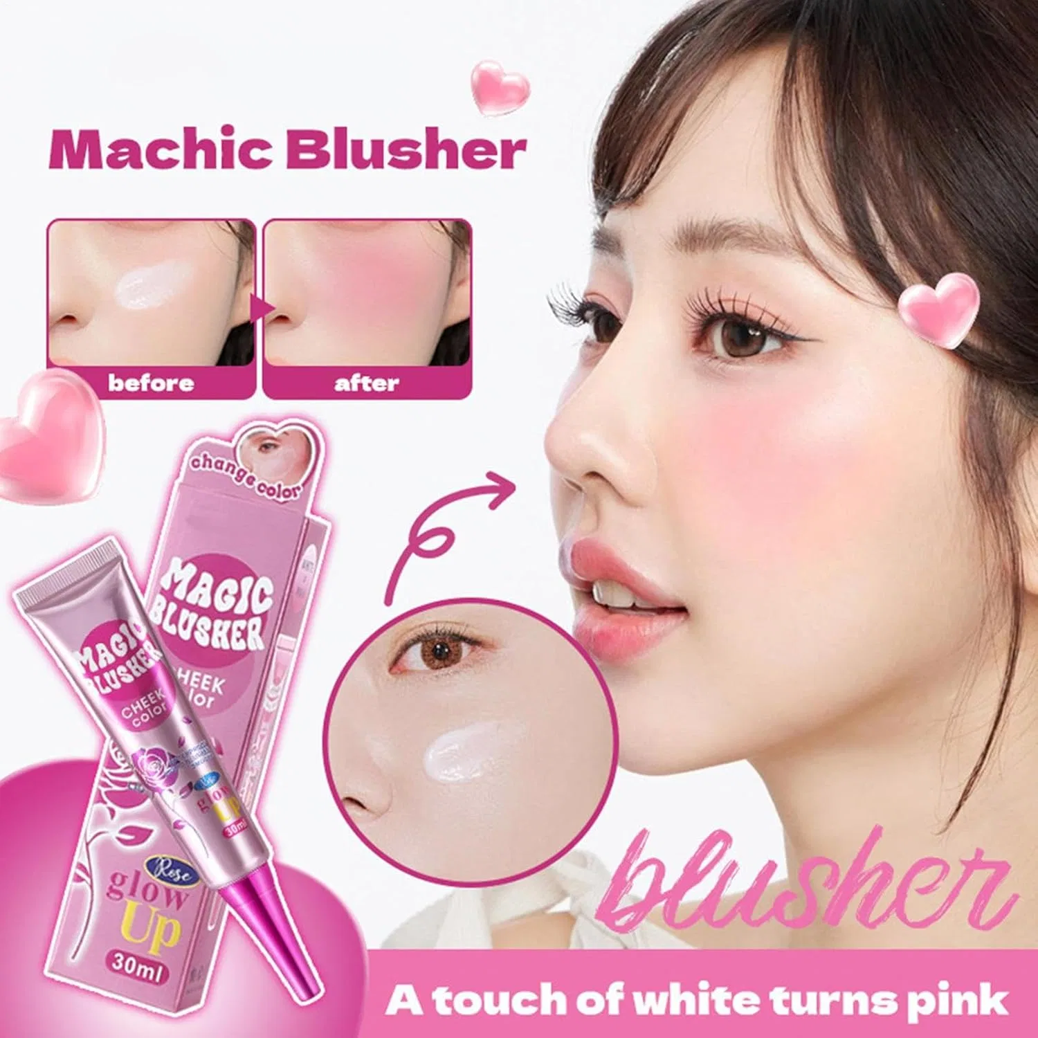 Румяна жидкие Color Changing Blush Generic, 30 мл, рыжий — фото 4