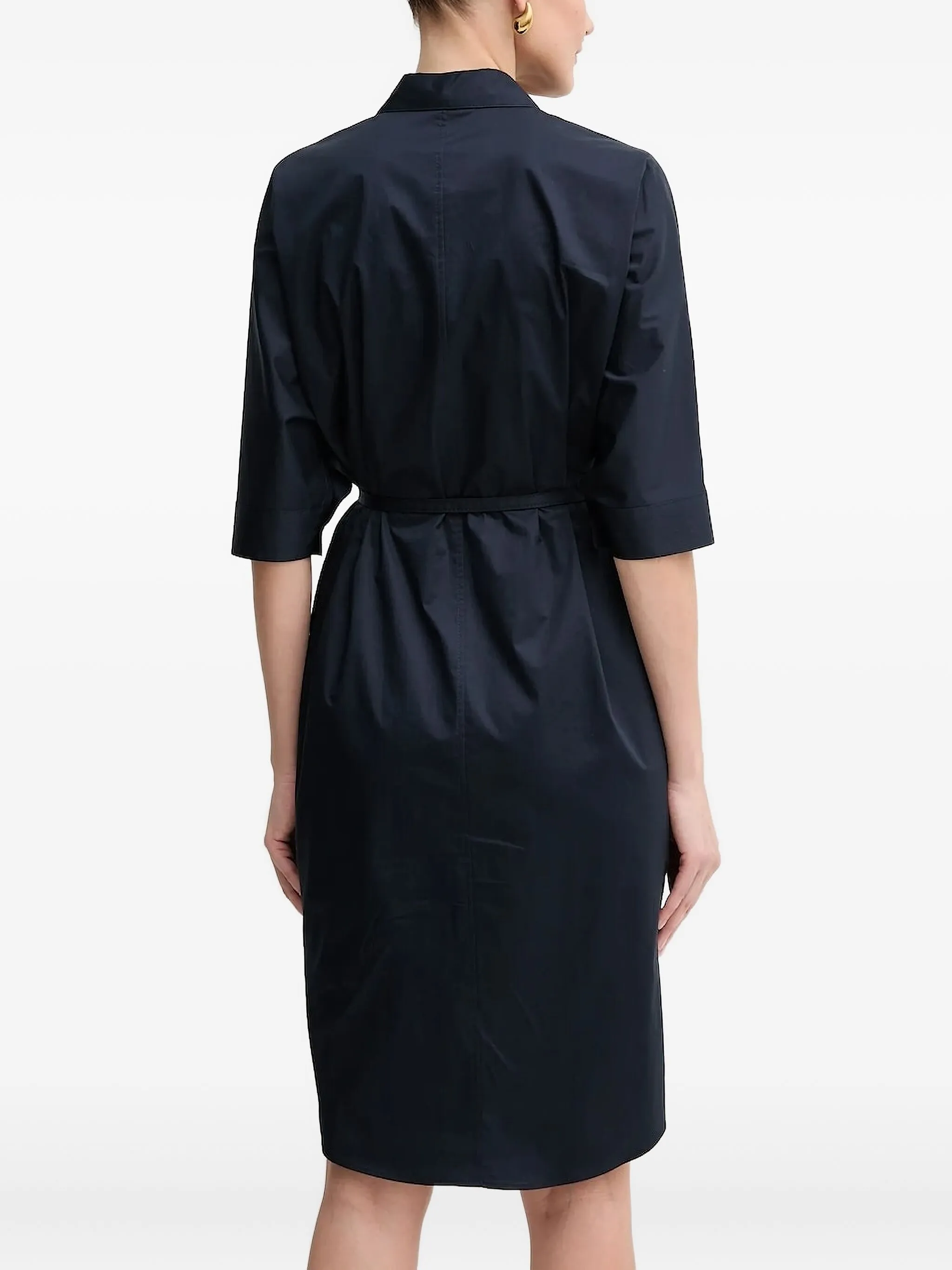 

Платье-рубашка миди с поясом Boss, синий