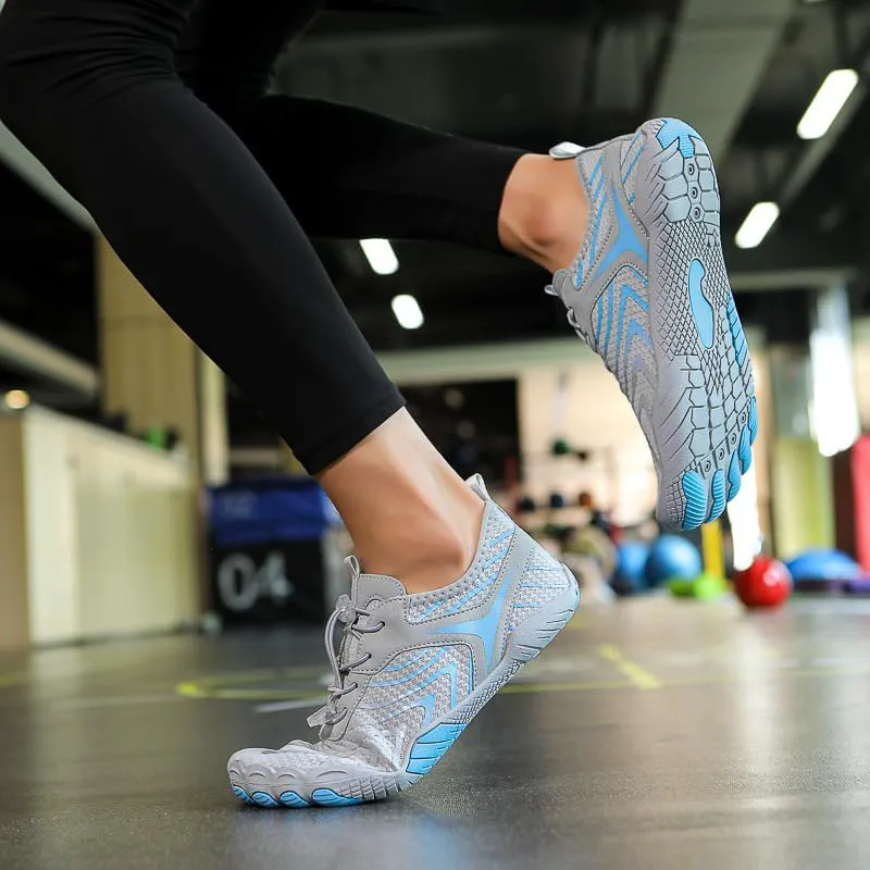 Обувь Footwear Pro Hike Barefoot для женщин и мужчин с широкой носочной частью, здоровая и нескользящая, дышащая, для босоногой ходьбы, пляжа, бассейна, плавания, серфинга, прогулок, походов и бега по тропам Generic, серый — фото 2