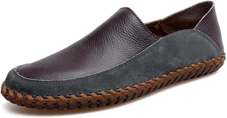 

Мужские повседневные лоферы, удобные для легкого надевания, с кожаными вставками из замши, мокасины, подходят для ежедневной ходьбы, вождения и т.д Zestrelax, коричневый