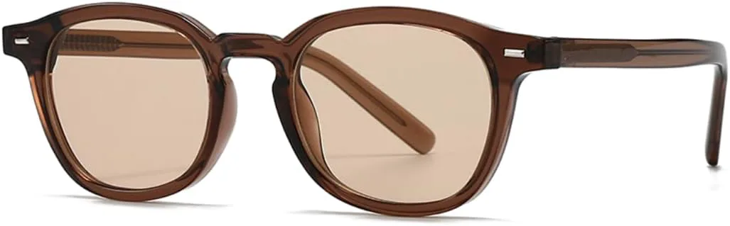 

Солнцезащитные очки с защитой UV400 | Круглая легкая оправа, цветные линзы | Для женщин и мужчин, для занятий спортом на открытом воздухе и вождения DSVIGF, Brown