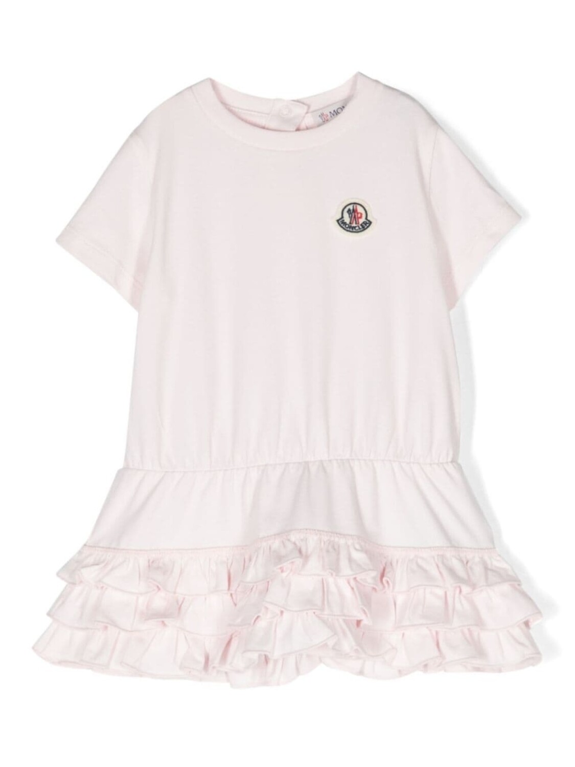 

Moncler Enfant платье с оборками и нашивкой-логотипом, розовый