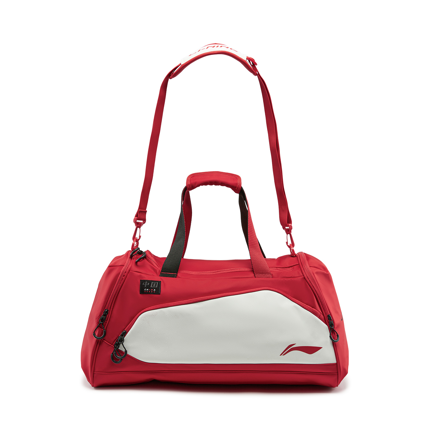 

Спортивная сумка Li-Ning из микрофибры и полиуретановой искусственной кожи, обычная, унисекс, бело-красная