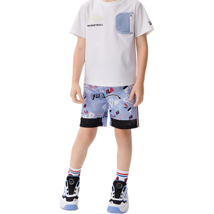 Трикотажные спортивные штаны с принтом для детей 3-7 лет FILA KIDS, All Over Print — фото 4