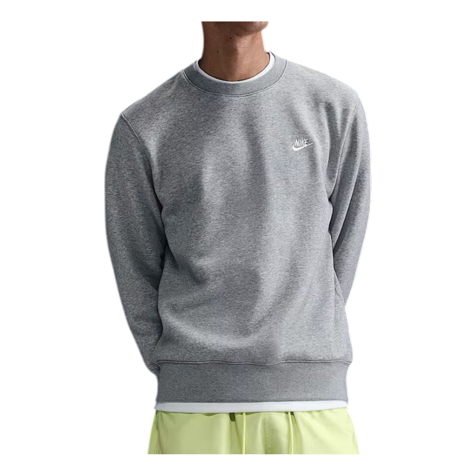 

Nike Club Fleece Crew 'Dark Grey Heather White', Белый, Nike Club Fleece Crew 'Dark Grey Heather White'