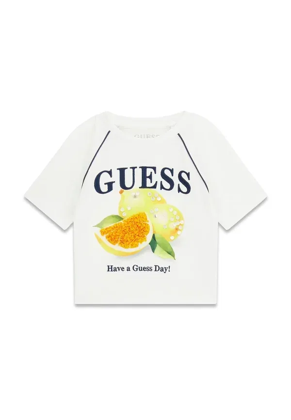 Футболка Guess с пайетками и принтом логотипа, белый