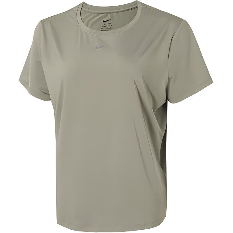 

Один классический женский топ Dri-FIT с коротким рукавом цвета хаки Nike