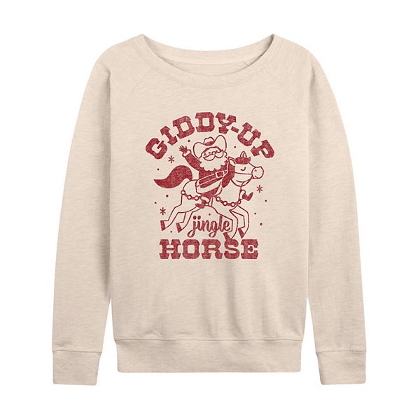 

Женская футболка с длинным рукавом и новогодним принтом Giddy Up Jingle Horse Licensed Character