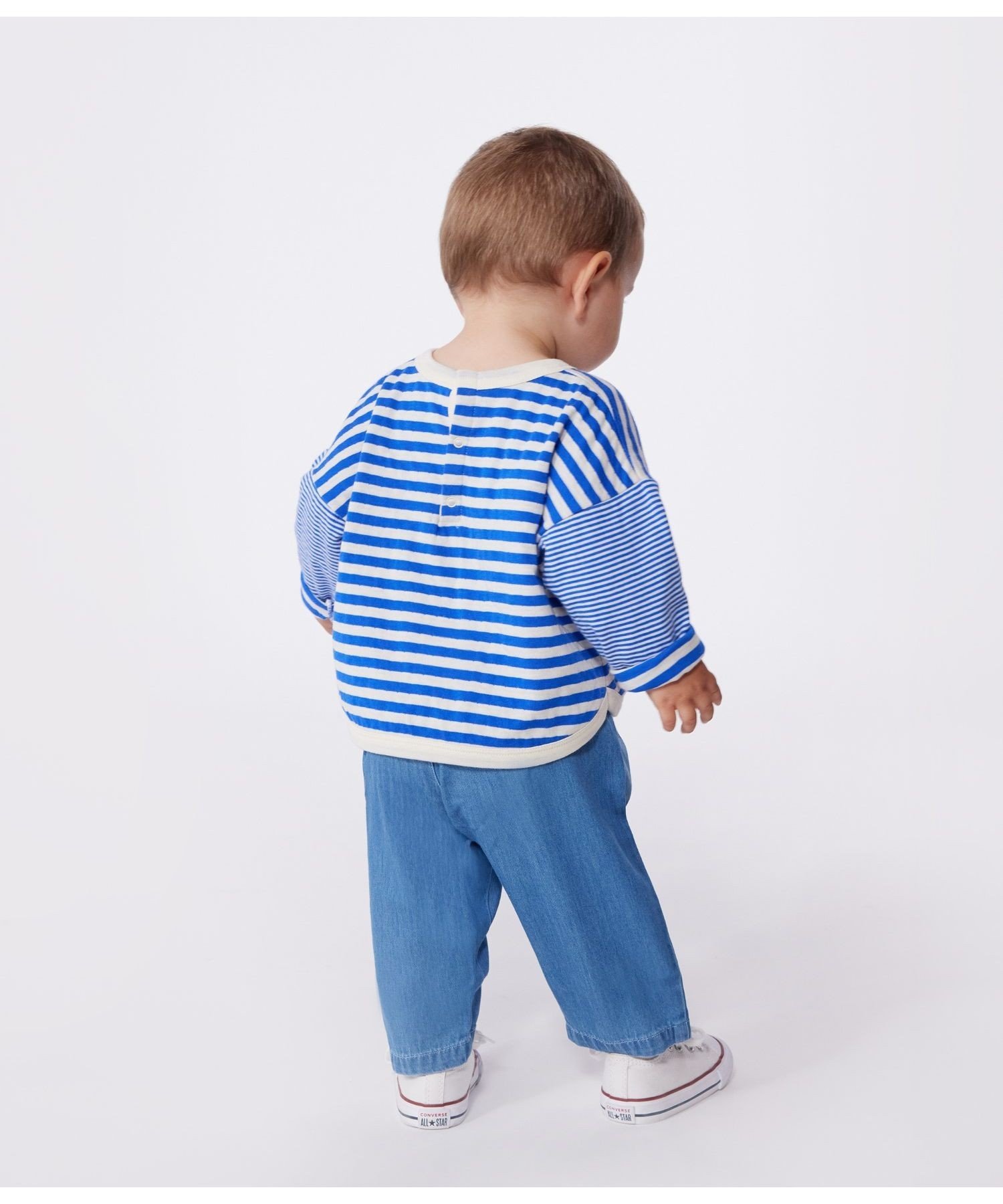 Футболка с длинными рукавами PETIT BATEAU, Blue/Milky White — фото 3