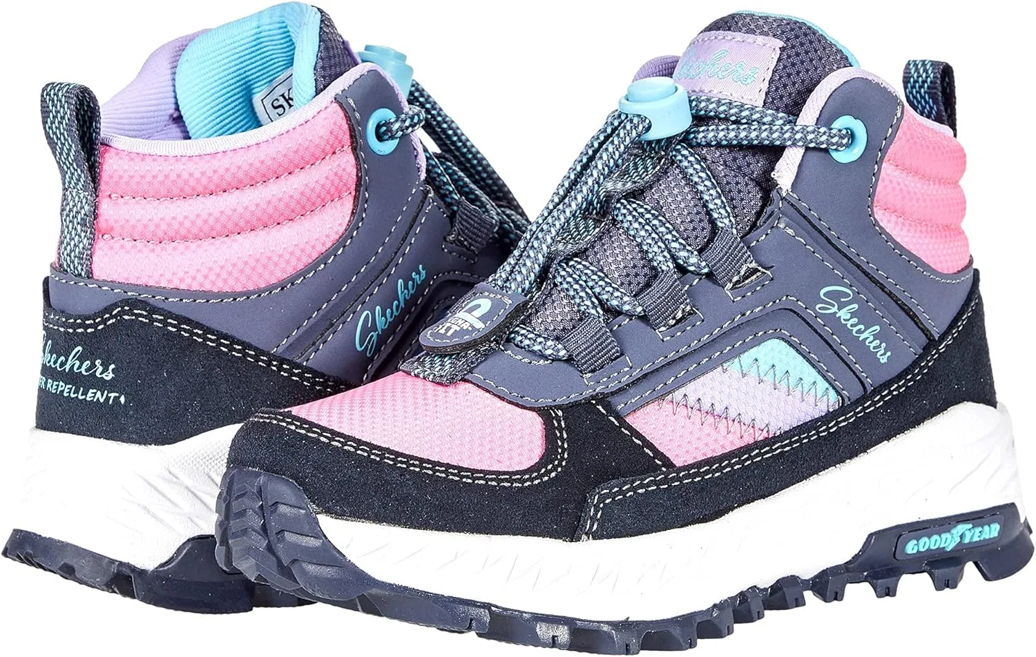Кроссовки Skechers Fuse Tread для девочек: давайте посмотрим, Grey Suede Multi Trim — фото 2