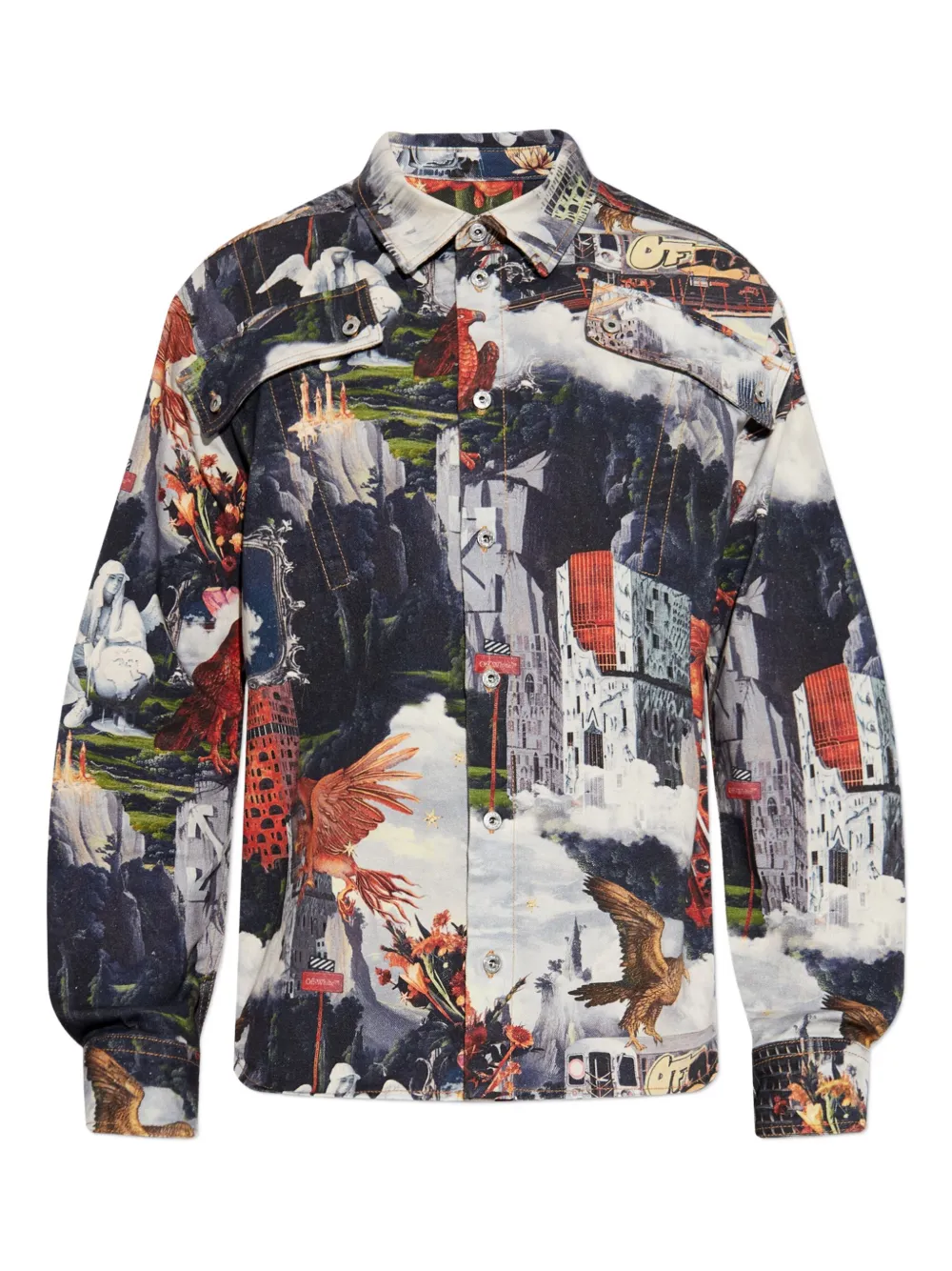 

Рубашка с принтом Off-White, синий