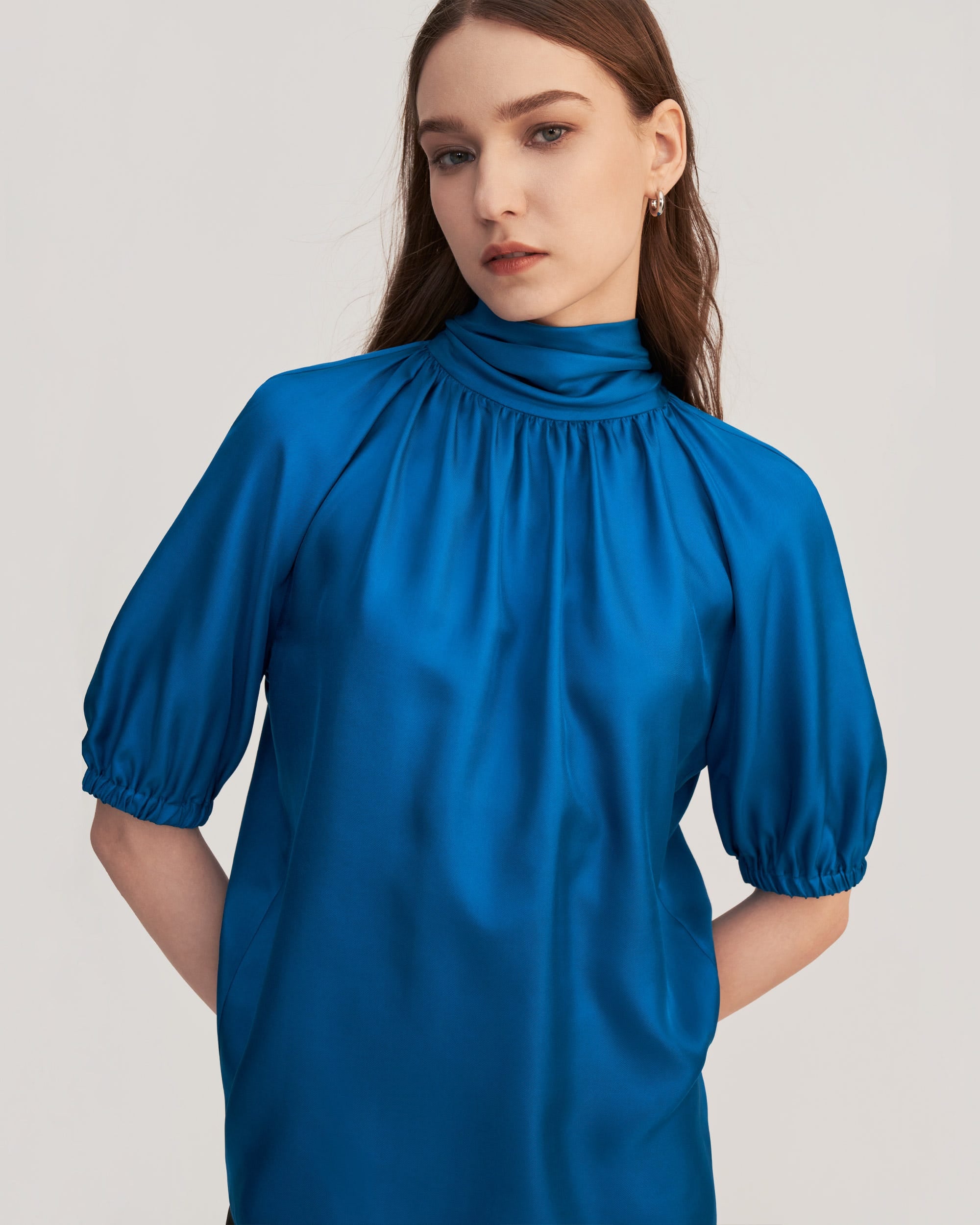 

Женская блузка Ajuga Silk Twill Top LILYSIL, синий