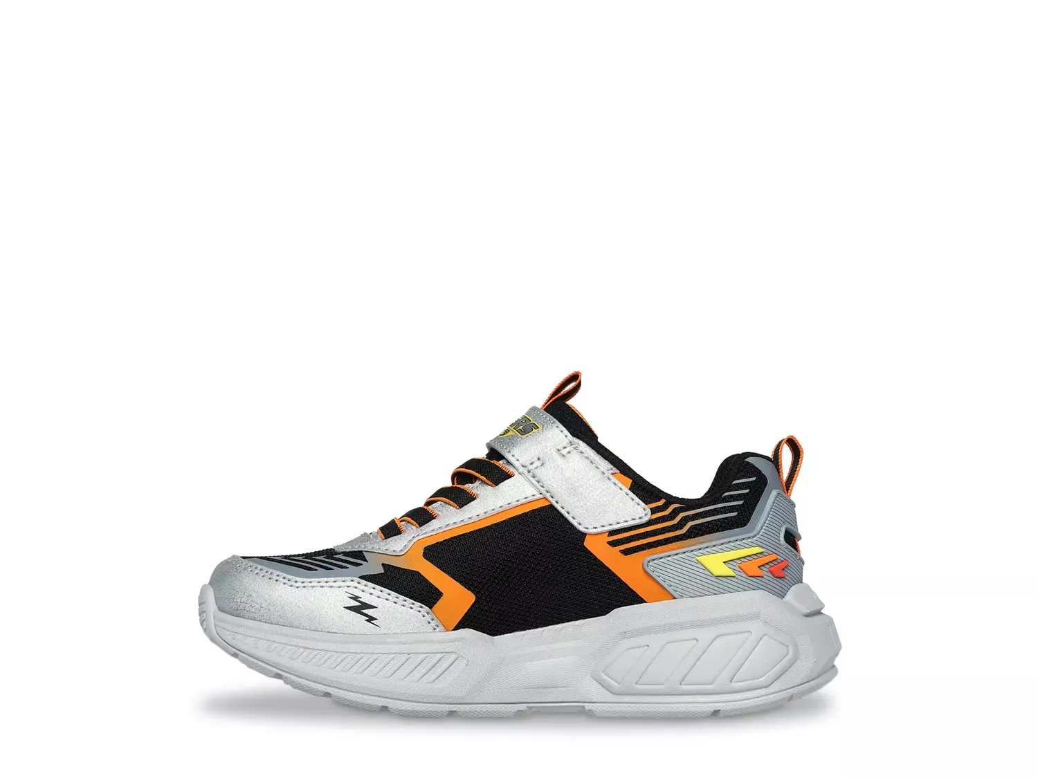 Светящиеся кроссовки Light Storm 3 - детские Skechers, Silver/Orange — фото 2