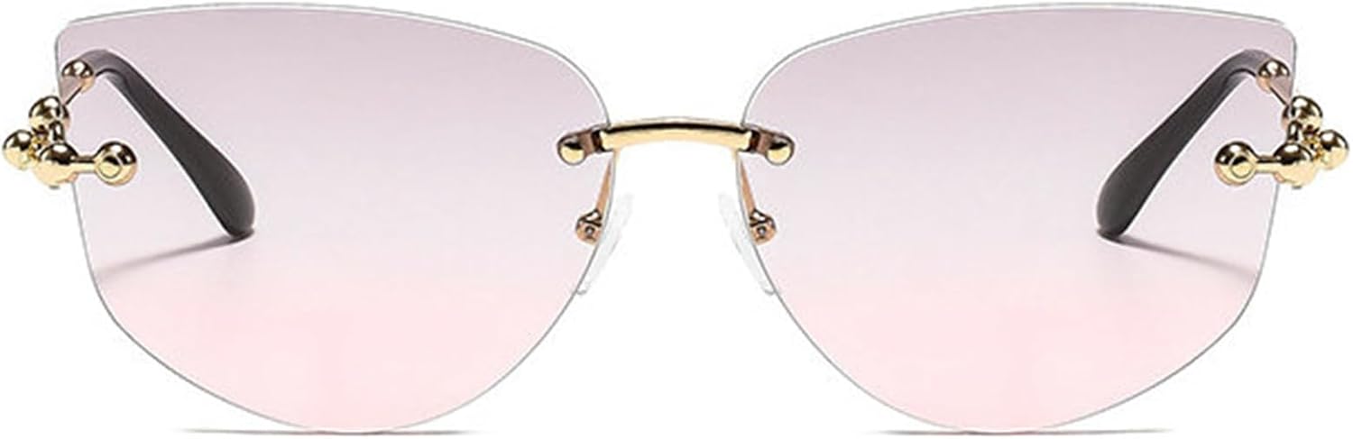 

Willochra Популярные дизайнерские безободковые металлические женские солнцезащитные очки «кошачий глаз» Модные классические очки для активного отдыха и путешествий Солнцезащитные очки UV400, C7