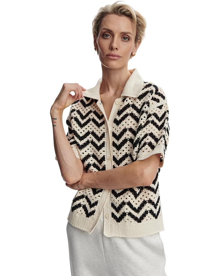 

Рубашка поло Varley Anais Crochet Polo Shirt, цвет Birch