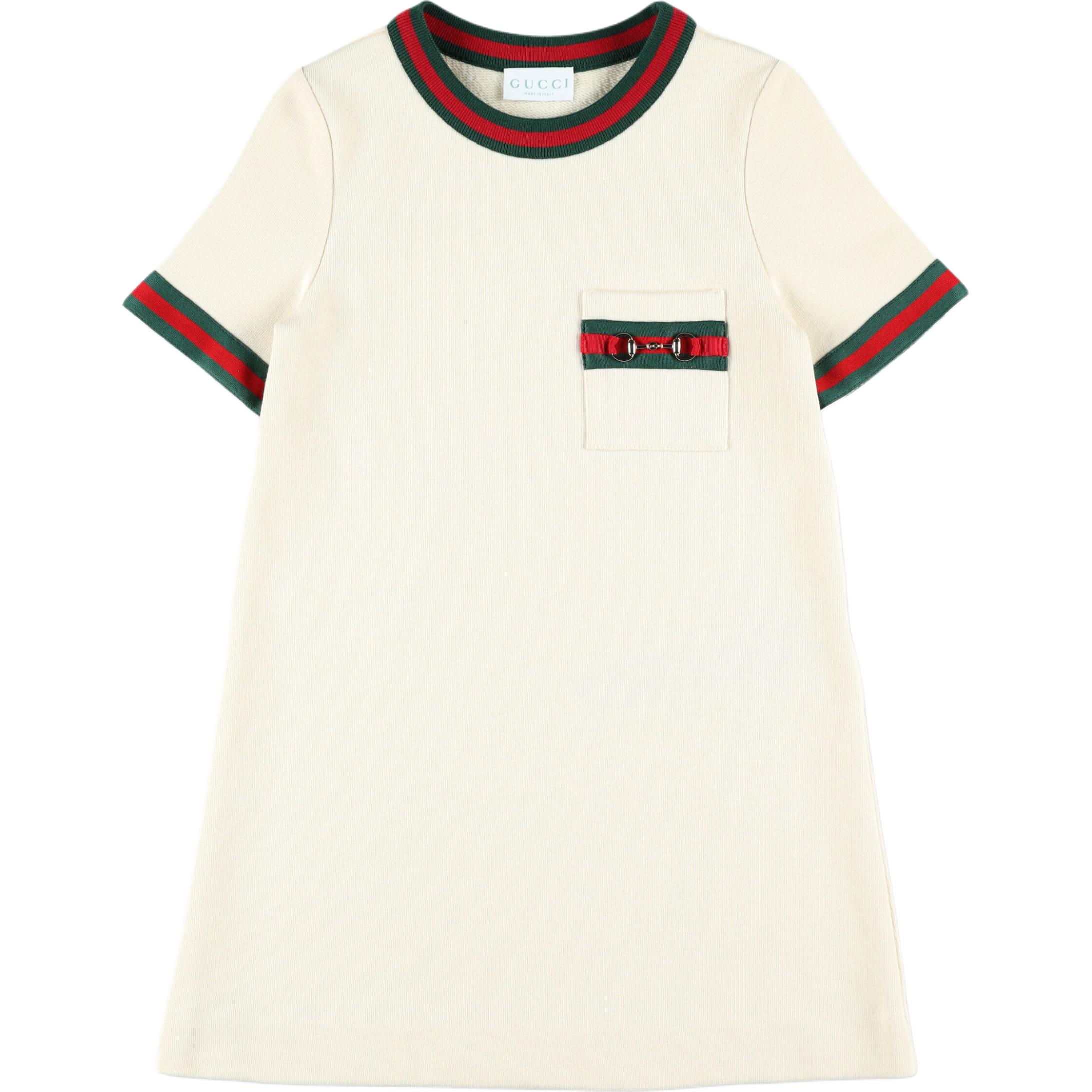 

Детское платье с круглым вырезом, миди GUCCI, айвори белый