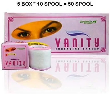 Нитки для бровей Vanity 5 коробок по 10 катушек, белый — фото 2