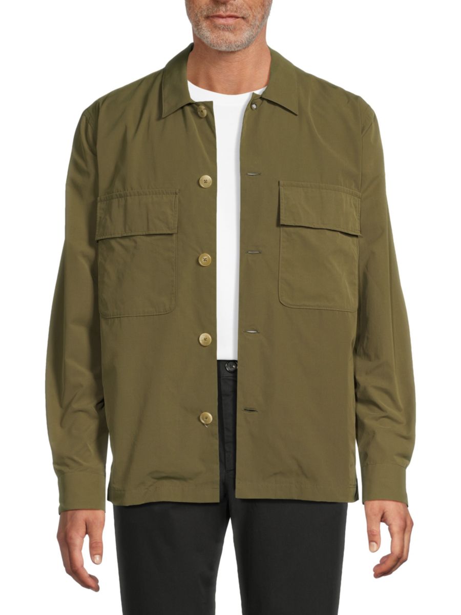 

Рубашка из хлопковой смеси с карманом-клапаном Paul Smith, цвет Military Green