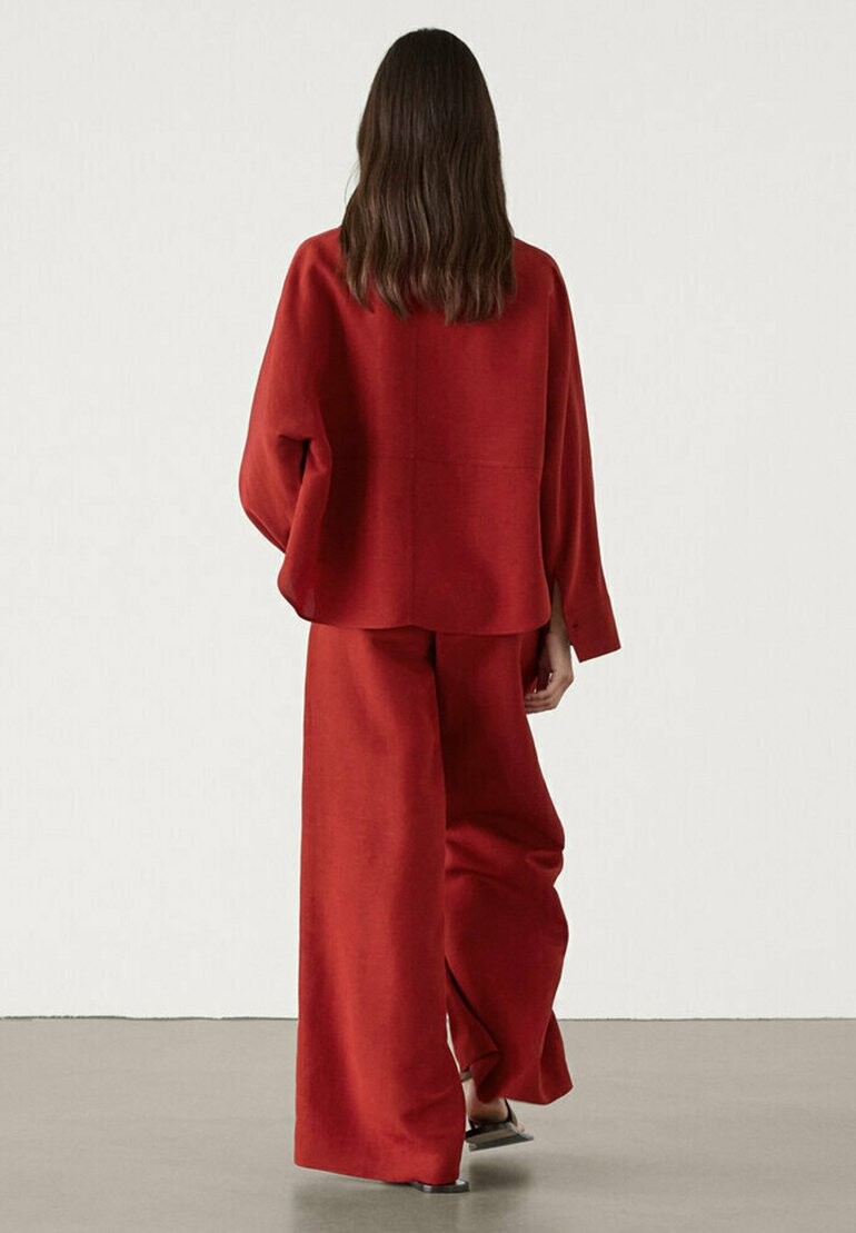 

Рубашка-блузка CO-ORD WITH SEAM DETAIL Massimo Dutti, темно-красный