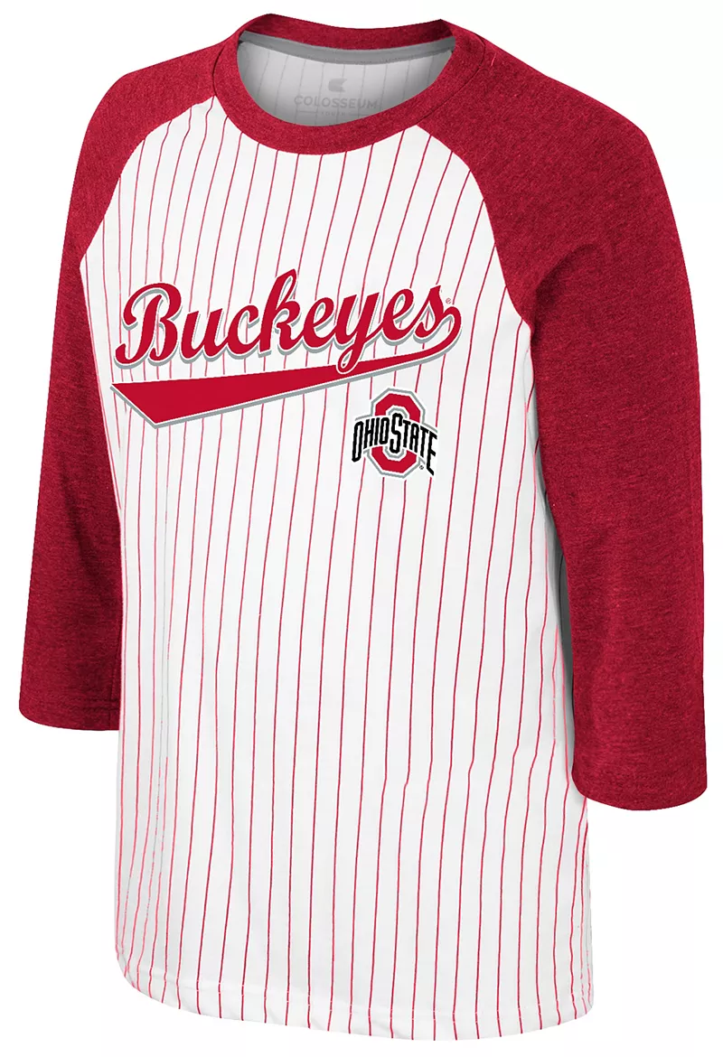 

Белая футболка реглан с длинными рукавами Colosseum Youth Ohio State Buckeyes