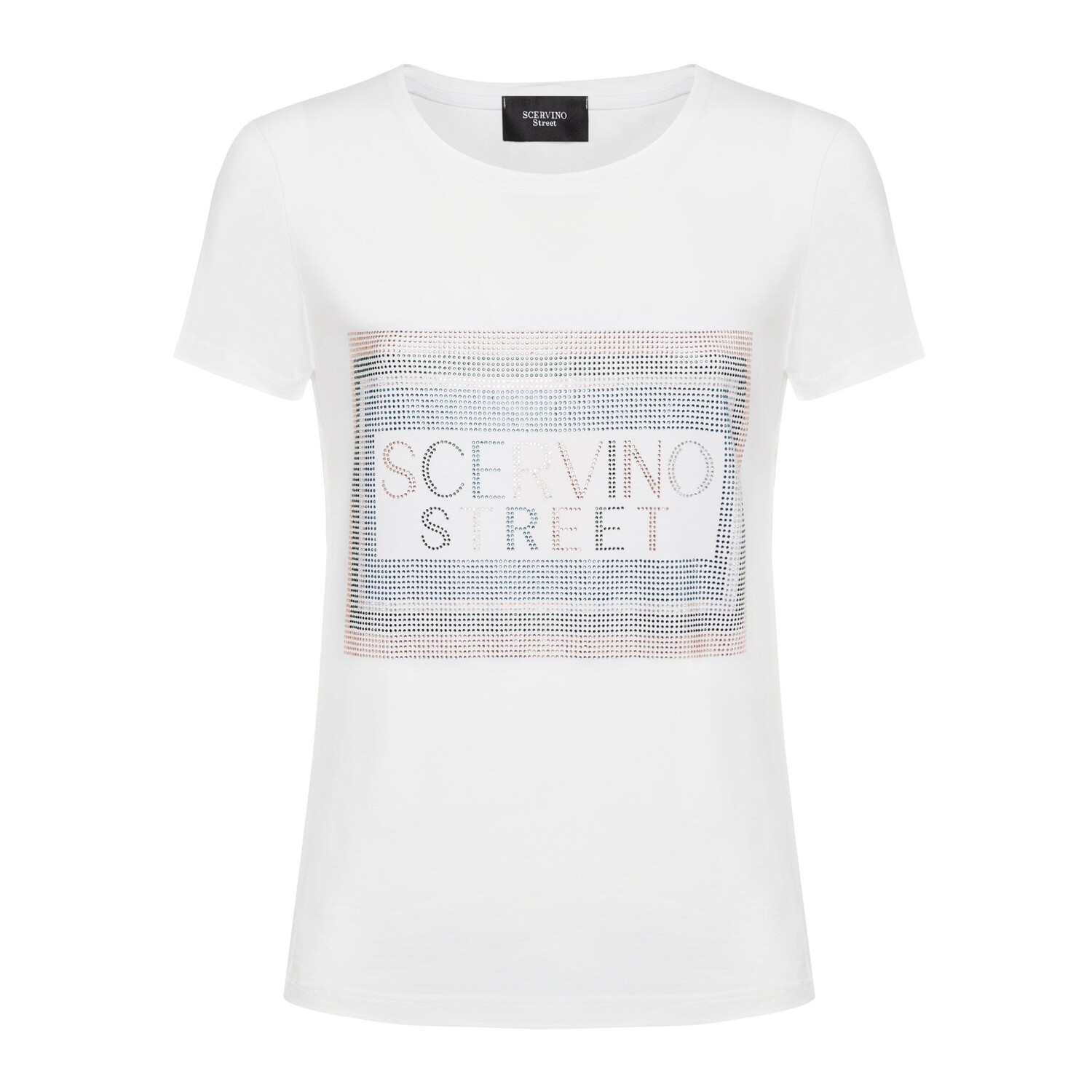 

Футболка из хлопка со сверкающим логотипом - Dazzle in White Ermanno Scervino, белый