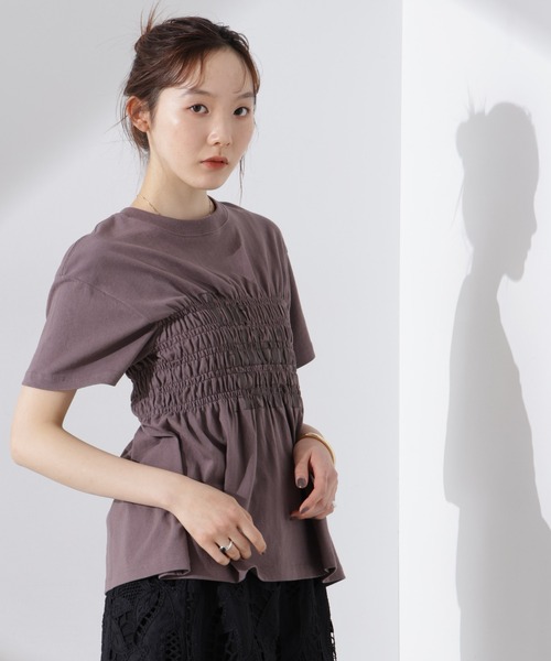 

Спортивная футболка с присборенной отделкой Russell Athletic, коричневый