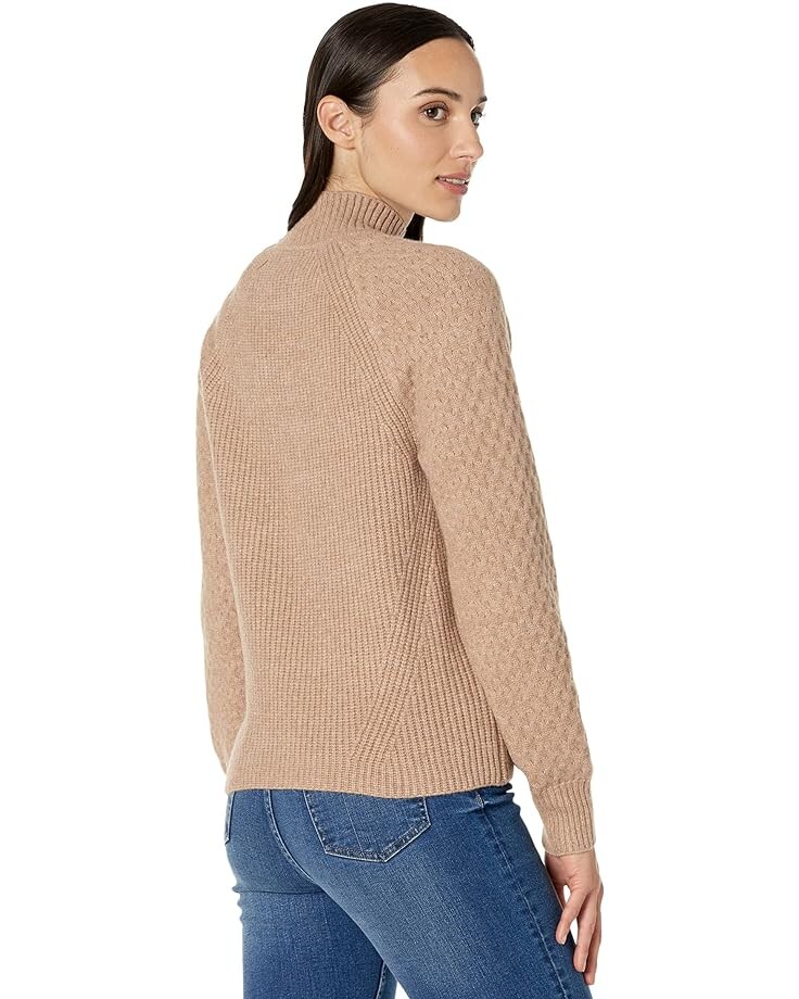 

Свитер Calvin Klein Rib Mock Neck with Cable Sleeve, цвет Cafe Ole