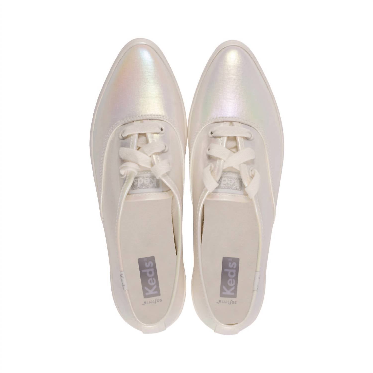 Женские кроссовки Point Pearlized Lace Up Sneaker белого цвета Keds — фото 3