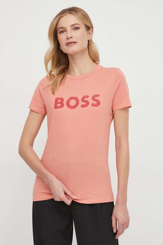 

Хлопковая футболка ORANGE Boss Orange, оранжевый