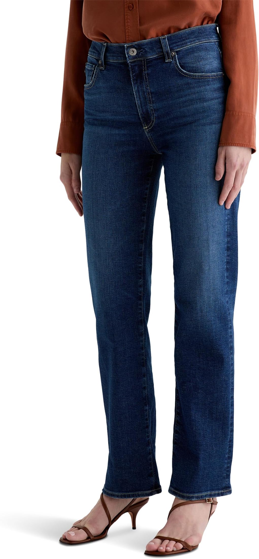 

Джинсы AG Jeans Brinley Mid-Rise Straight in Poetic, Poetic