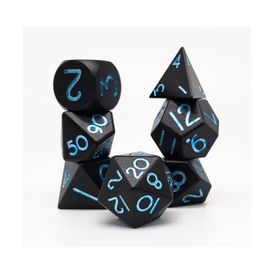

Набор из диметрического анодированного полиэстера — Knightwing (7), Aluminium Solid Dice (Level Up Dice)