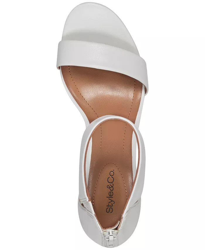 Женские босоножки Paycee на среднем каблуке, созданные для Macy's Style & Co, белый — фото 4