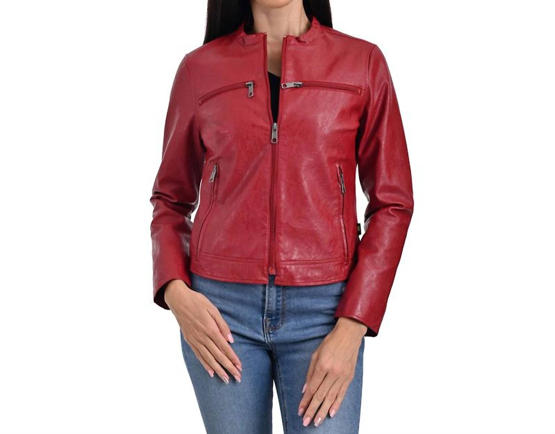 

Куртка Racer из синтетической кожи красного цвета Lee