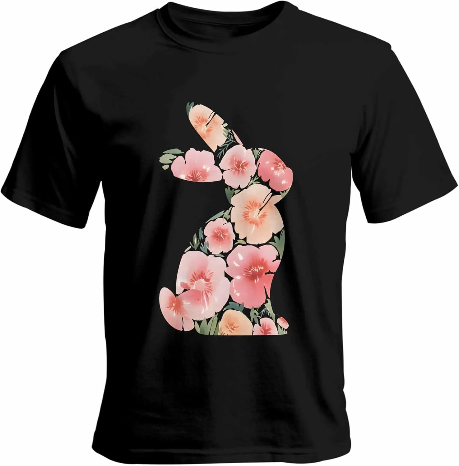 

Футболка мужская Easter Flower Rabbit с коротким рукавом FANKIGETEBA