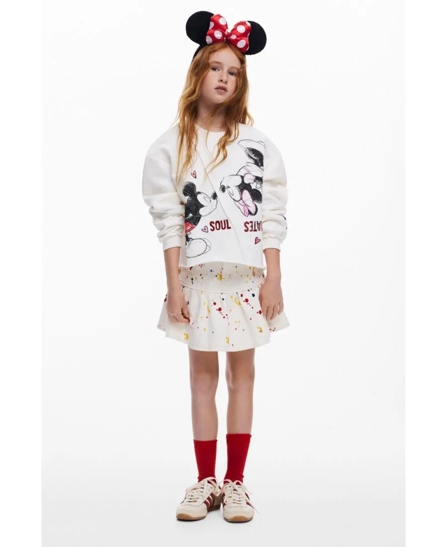 Короткая юбка-плиссе для девочек Desigual, off белый
