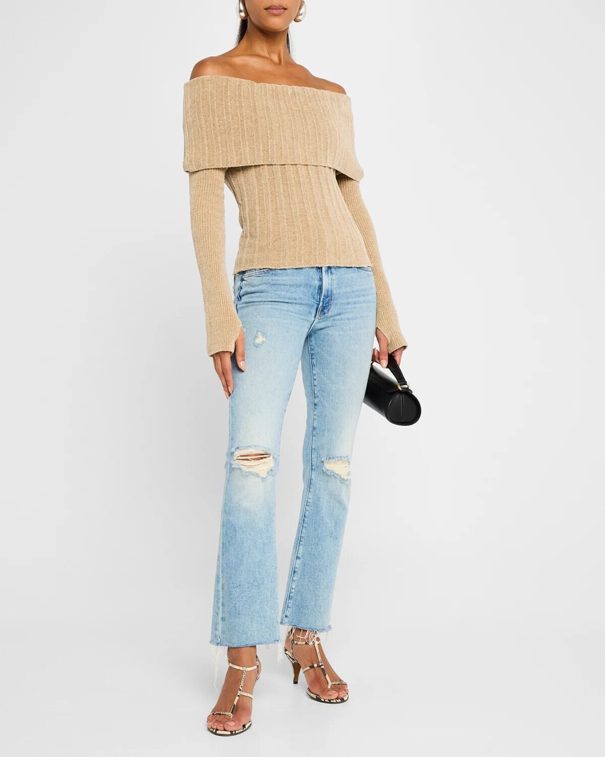 

Укороченные джинсы The Insider с потертостями Mother, цвет Insider Off Limits