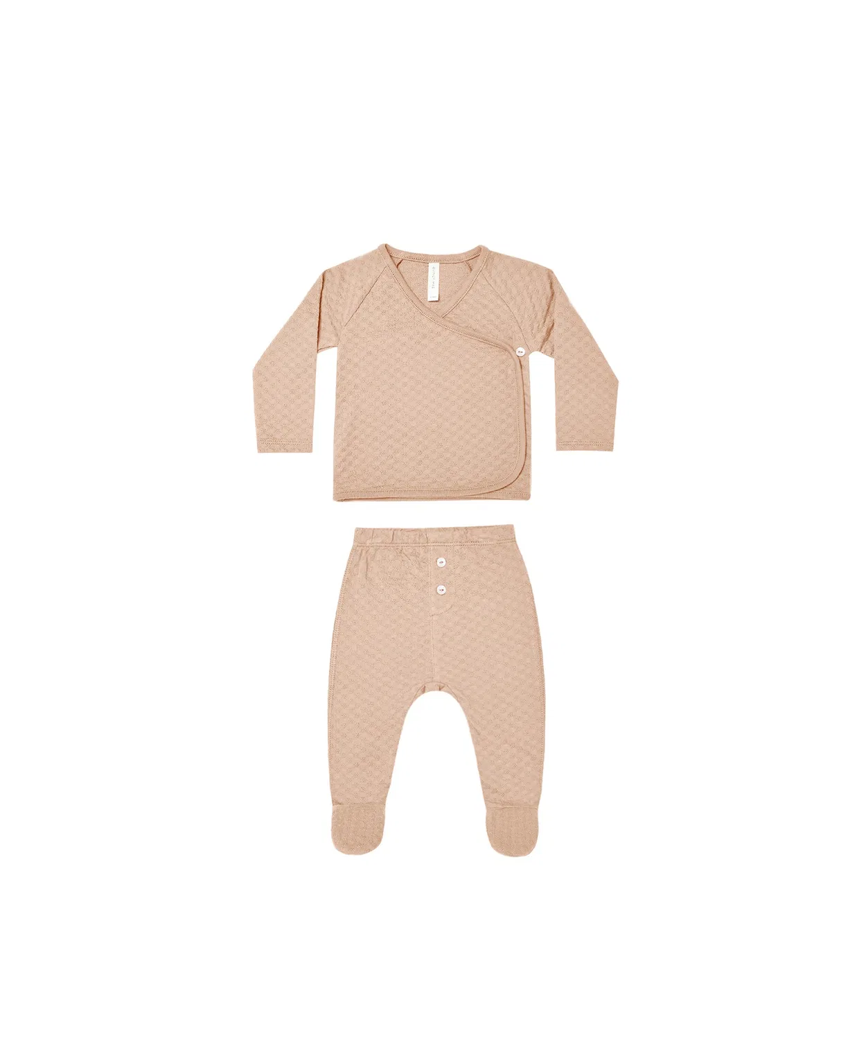 Комбинезон для малышей Pointelle Wrap Top + Pant Set из органического хлопка, розовый