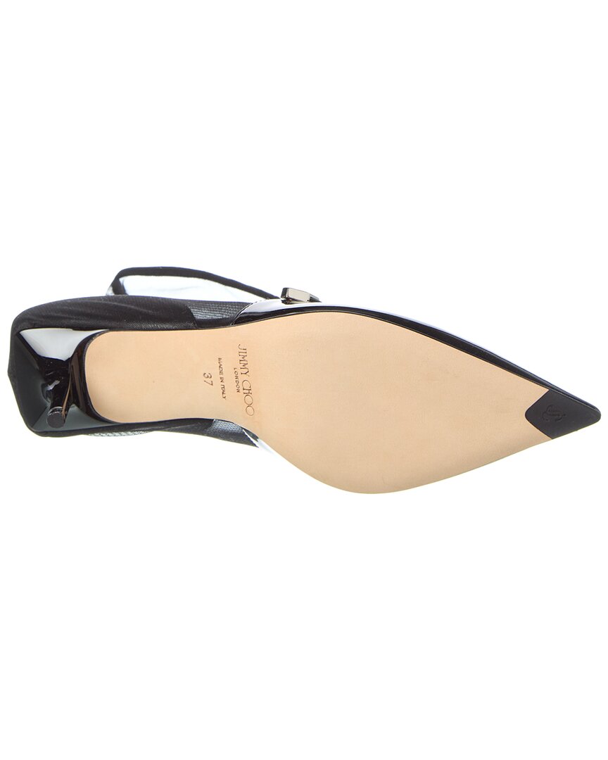 Ботильоны Jimmy Choo Carolyn AB 60 из кожи и сетки, черный — фото 4