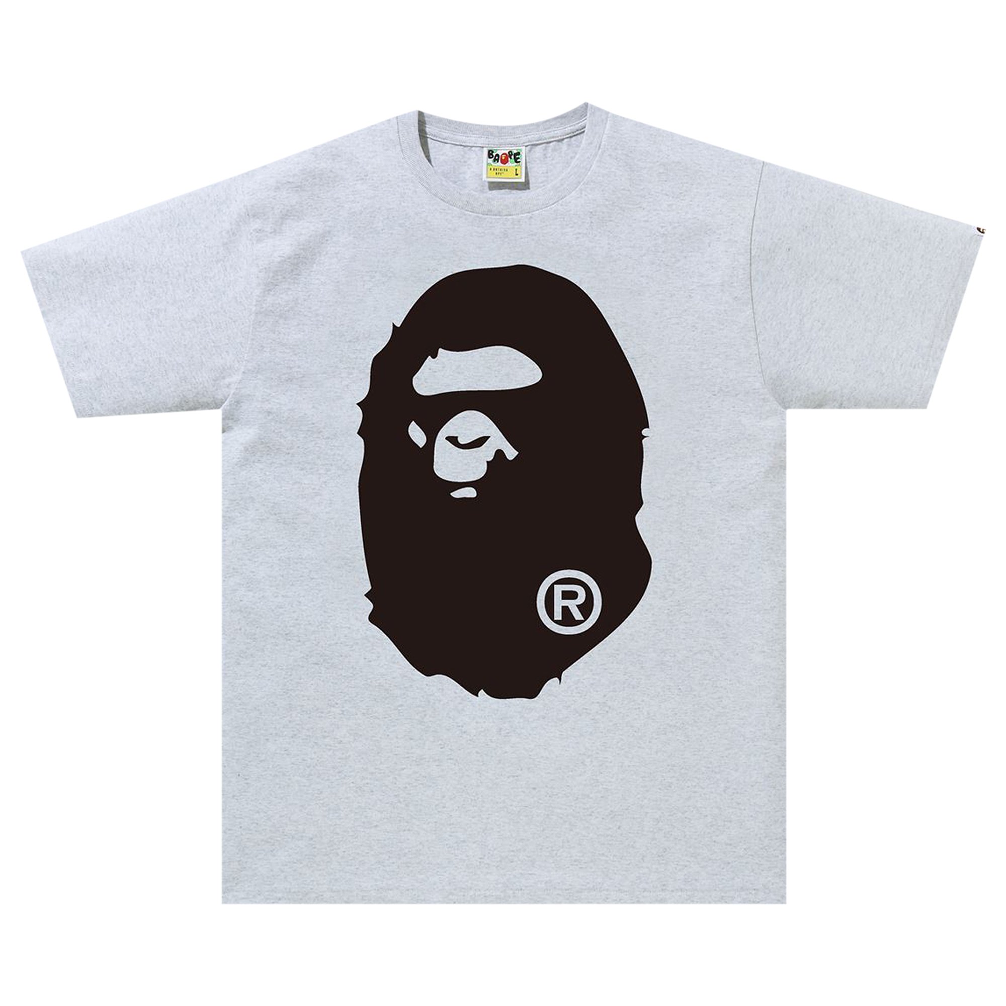 

Двухцветная футболка BAPE Big Ape Head, серая, Серый, Двухцветная футболка BAPE Big Ape Head, серая