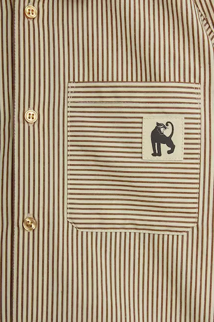 Рубашка в полоску Poplin Mini Rodini, бежевый — фото 4