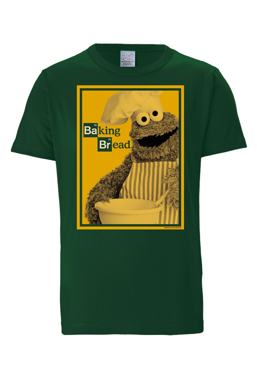 

Рубашка LOGOSHIRT Sesamstraße - Krümelmonster | Baking Bread, темно-зеленый