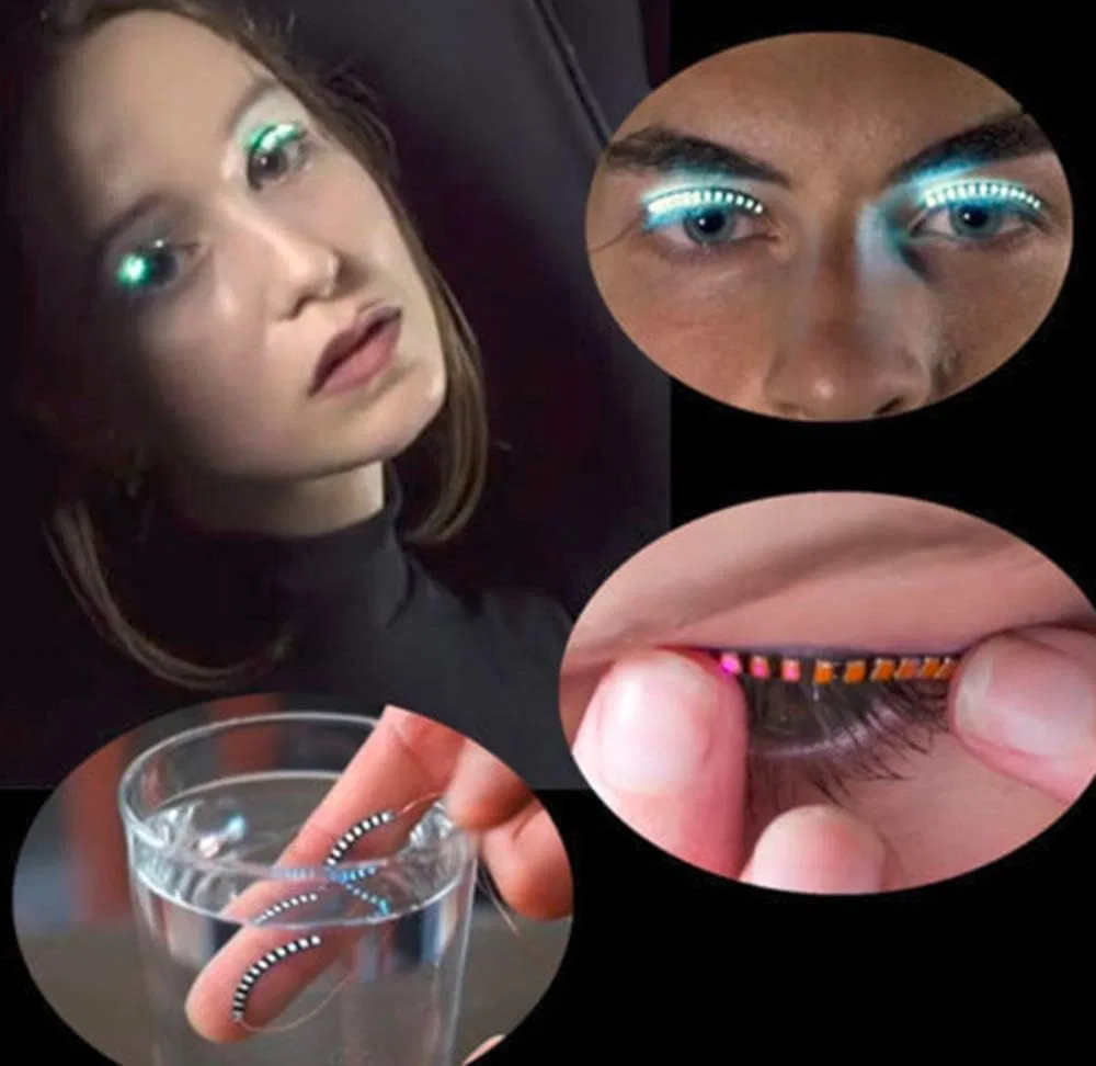 Светящиеся LED ресницы, зеленый, OKQYIMAQQ, 1 пара — фото 4