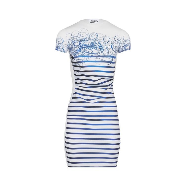 

Платье Jean Paul Gaultier Spandex Short Dress White/Navy, разноцветный