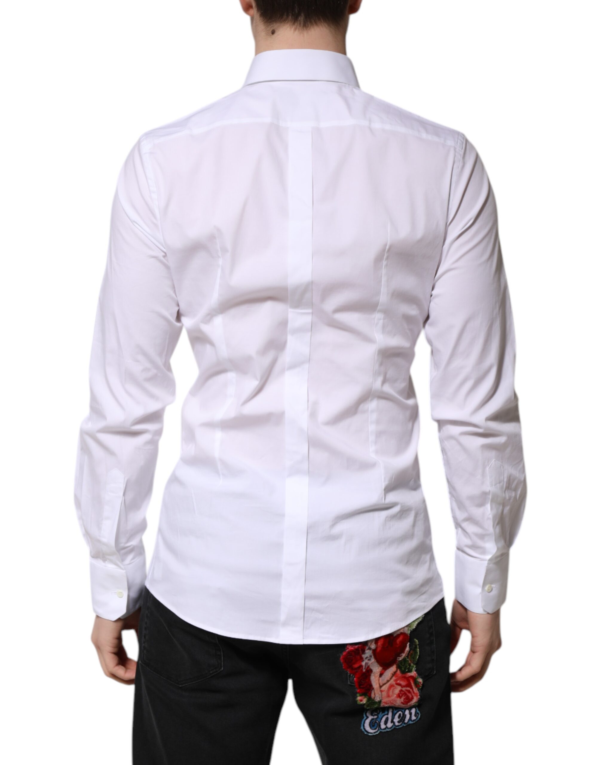 Белая хлопковая рубашка GOLD с длинными рукавами Dolce & Gabbana, White — фото 3