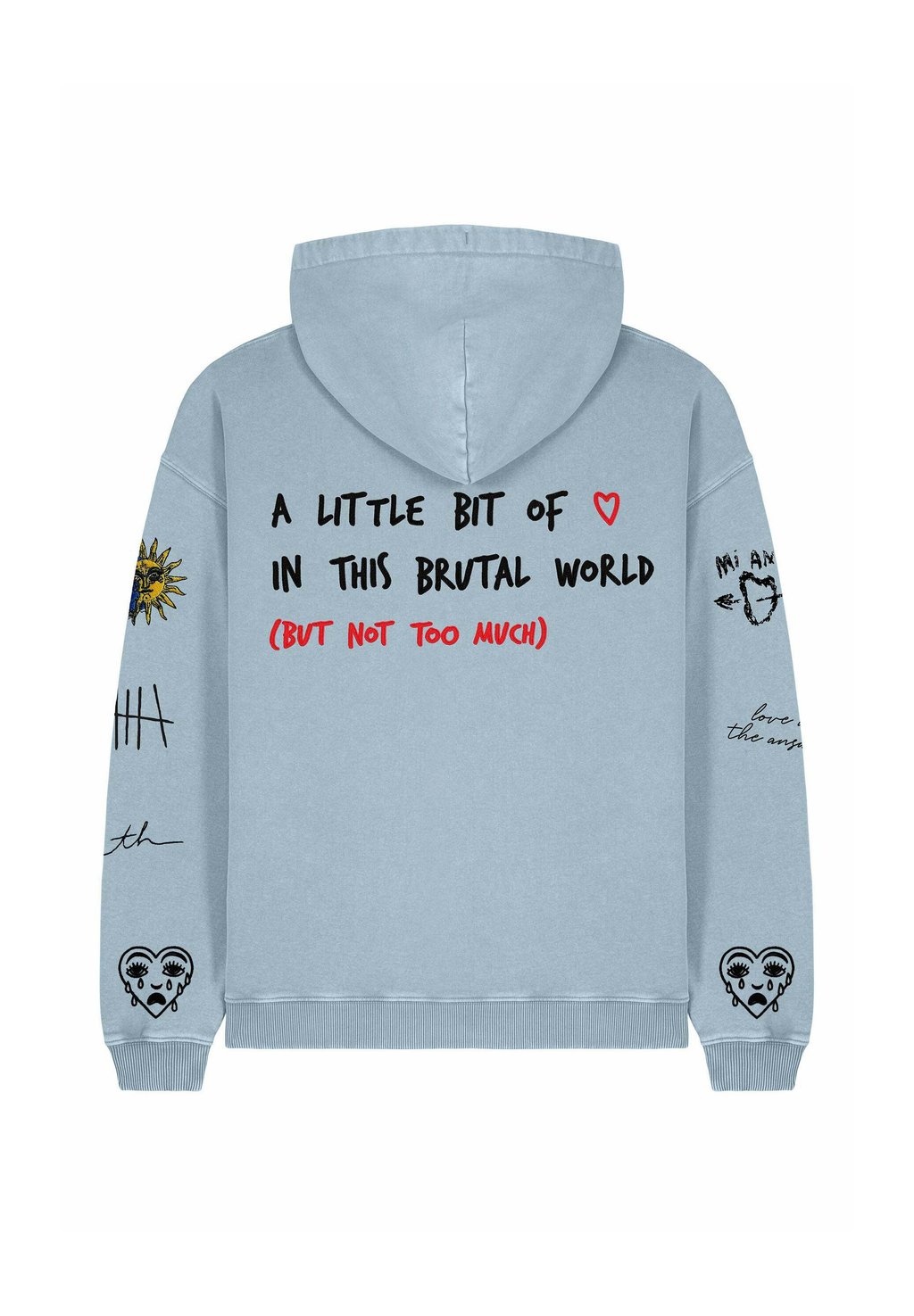 

Толстовка BRUTAL TATTOO EMBROIDERY UNISEX VINTAGE - Hoodie Mira Paris, светло-голубой